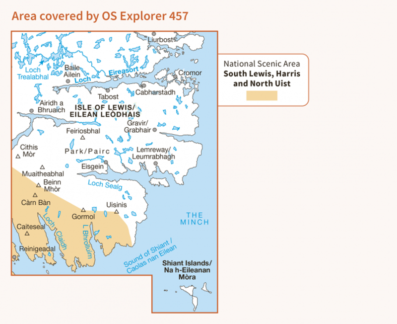 OS Explorer Map 457 - South East Lewis/Taobh an Eardheas Leodhais-1